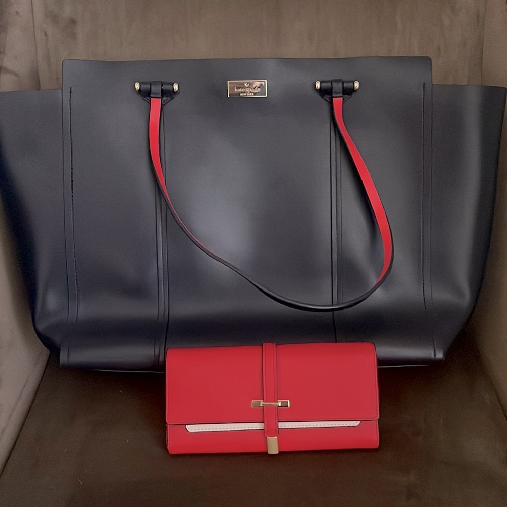 Kate Spade - Annelle Arbour Hill Navy/Red Tote